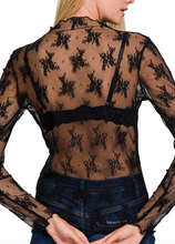 Load image into Gallery viewer, Black Lace Long Sleeve