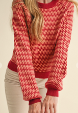 Load image into Gallery viewer, Red & Pink Stripe Sweater