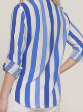 Load image into Gallery viewer, Blue Wide Stripe Button Down Shirt