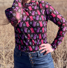 Load image into Gallery viewer, Peeps & Easter Egg Long Sleeve Mesh Top