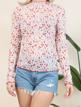 Load image into Gallery viewer, Floral Mesh Long Sleeve Top