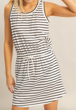 Load image into Gallery viewer, White & Black Stripe Knit Dress