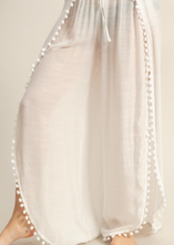 Load image into Gallery viewer, White Tulip Hem Beach/Pool Coverup Pants