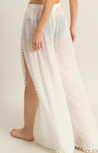 Load image into Gallery viewer, White Tulip Hem Beach/Pool Coverup Pants