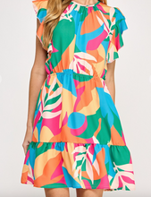 Load image into Gallery viewer, Tropical Ruffle Dress