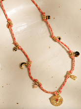 Load image into Gallery viewer, Orange Boho Charm Braided Necklace