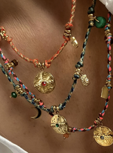 Load image into Gallery viewer, Orange Boho Charm Braided Necklace