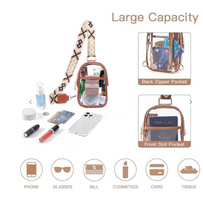 Load image into Gallery viewer, Clear & Brown Clear Sling Bag