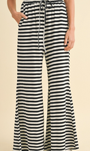 Load image into Gallery viewer, Black & White Stripe Palazzo Pants