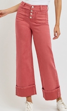 Load image into Gallery viewer, Brick Wide-Leg Cuff Jeans