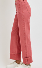 Load image into Gallery viewer, Brick Wide-Leg Cuff Jeans