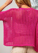 Load image into Gallery viewer, Fuchsia Net Crochet Top