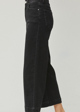 Load image into Gallery viewer, Black High Rise Ankle Wide-Leg Jeans