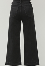 Load image into Gallery viewer, Black High Rise Ankle Wide-Leg Jeans