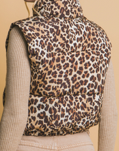 Load image into Gallery viewer, Camel Animal Print Puffer Vest