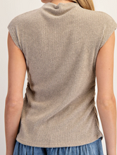 Load image into Gallery viewer, Coco Ribbed Top w/ Mock Neck & Cap Sleeves