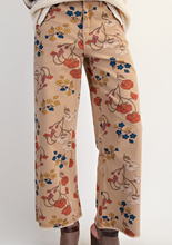 Load image into Gallery viewer, Khaki Floral Twill Pants