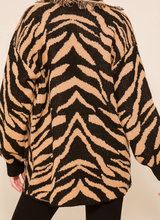 Load image into Gallery viewer, Tiger Animal Print Frayed Cardigan
