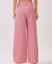Load image into Gallery viewer, Red & White Stripe Wide-Leg Pants