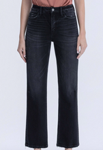 Load image into Gallery viewer, Black Mid Rise Straight Leg Ankle Jeans
