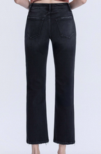 Load image into Gallery viewer, Black Mid Rise Straight Leg Ankle Jeans