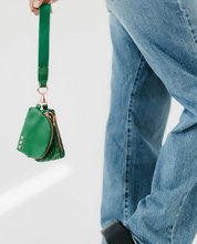 Load image into Gallery viewer, Emerald Green Woven Dual Pouch Wristlet