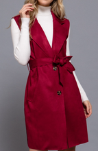 Load image into Gallery viewer, Burgundy Faux Suede Long Vest