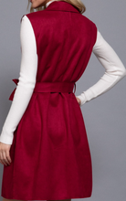 Load image into Gallery viewer, Burgundy Faux Suede Long Vest