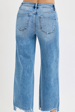 Load image into Gallery viewer, Medium Wash High-Rise Crop Wide-Leg Jeans