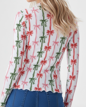 Load image into Gallery viewer, Red & Green Christmas Bow/Ribbon Mesh Long Sleeve Top