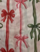 Load image into Gallery viewer, Red & Green Christmas Bow/Ribbon Mesh Long Sleeve Top