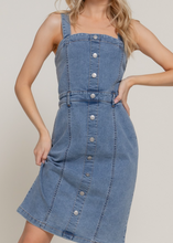 Load image into Gallery viewer, Denim Button-Down Sleeveless Dress