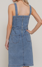 Load image into Gallery viewer, Denim Button-Down Sleeveless Dress
