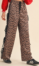 Load image into Gallery viewer, Animal Print Side Tying Wide Leg Pants