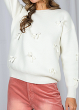 Load image into Gallery viewer, Cream Bow Sweater