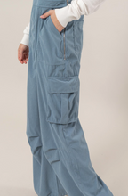 Load image into Gallery viewer, Blue Corduroy Cargo Overalls