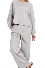 Load image into Gallery viewer, Heather Gray Sweatshirt & Pants Fleece Lounge Set