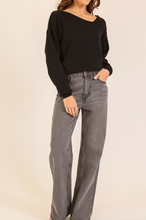 Load image into Gallery viewer, Black Asymmetric Sweater