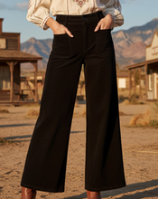 Load image into Gallery viewer, Black Corduroy Wide-Leg Pants
