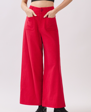 Load image into Gallery viewer, Black Corduroy Wide-Leg Pants