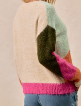 Load image into Gallery viewer, Cream, Pink, & Multi Color Black Sweater