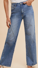 Load image into Gallery viewer, High Rise Decorative Seams Wide-Leg Jeans