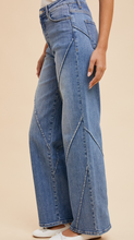 Load image into Gallery viewer, High Rise Decorative Seams Wide-Leg Jeans