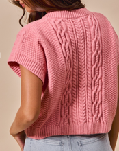 Load image into Gallery viewer, Blush Pink Floral Print Sleeveless Sweater