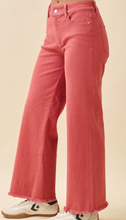 Load image into Gallery viewer, Rose Wide-Leg Jeans w/ Raw Hem