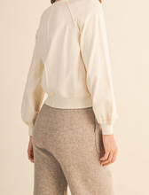 Load image into Gallery viewer, Ivory Henley Sweater w/ Ribbed & Puffed Sleeves