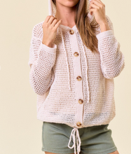 Load image into Gallery viewer, Cream Net Cardigan Hoodie