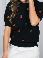 Load image into Gallery viewer, Black Cherry Short Sleeve Sweater