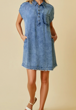 Load image into Gallery viewer, Soft Denim Shirt Dress (w/ POCKETS)