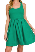 Load image into Gallery viewer, Green Sleeveless Tank Dress